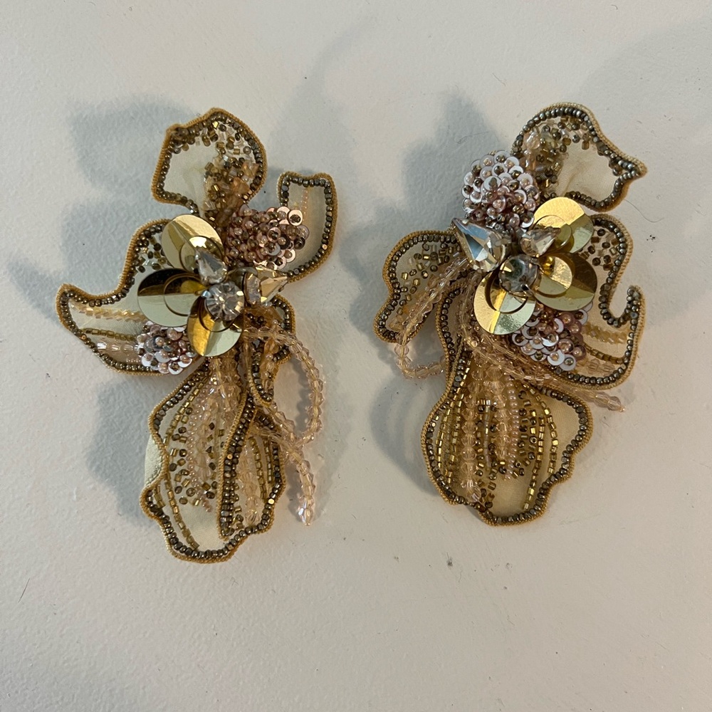 Mignonne Gavigan Gold and Silver Floral Earrings